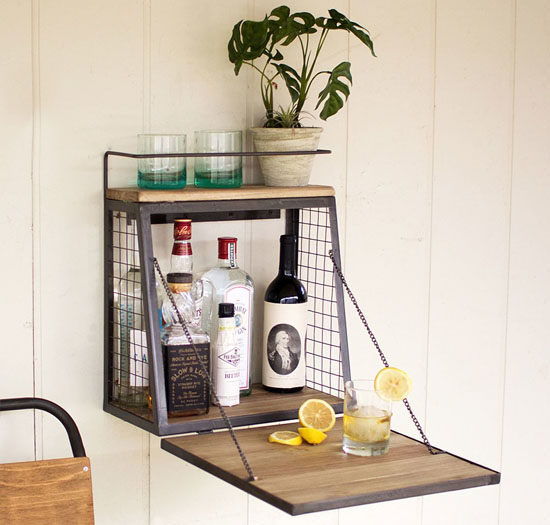 Style Hanging Tail Bar Station With Fold Down Shelf Style Hanging Tail Bar Station